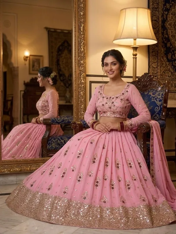 Premium_Faux_Georgette_Lehenga_For_Women