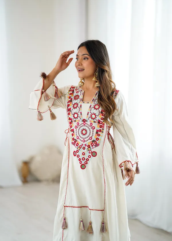 White_Designer_Pure_Khadi_Cotton_Co-Ord_Set_For_Women