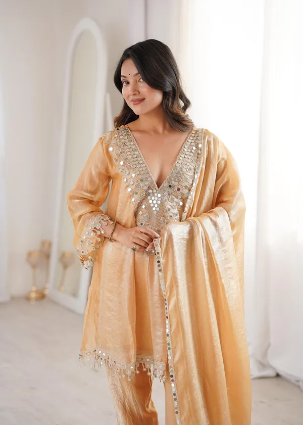 Beige_Kurti_Pant_Dupatta_Set_For_Women