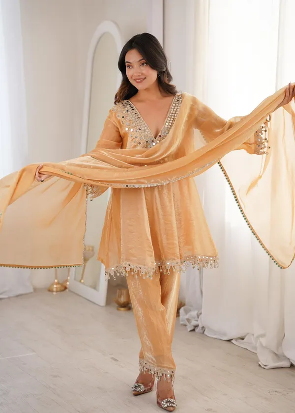 Beige_Kurti_Pant_Dupatta_Set_For_Women