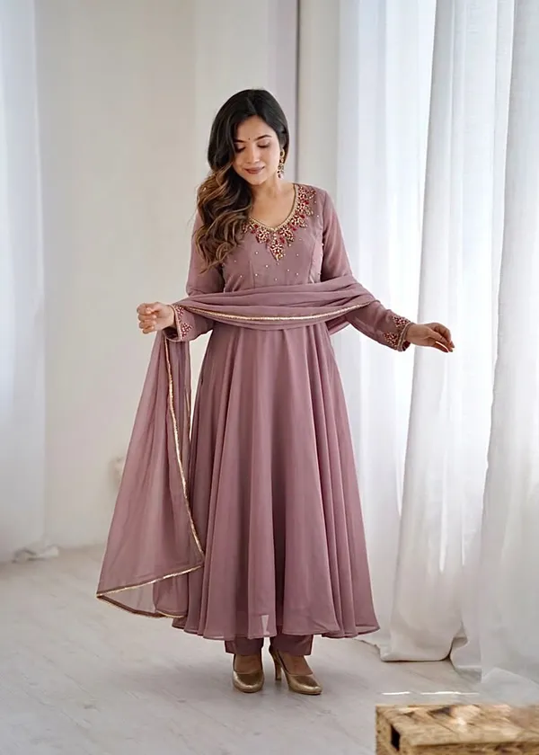 Dusty_Rose_Gown_Pant_Dupatta_Set_For_Women