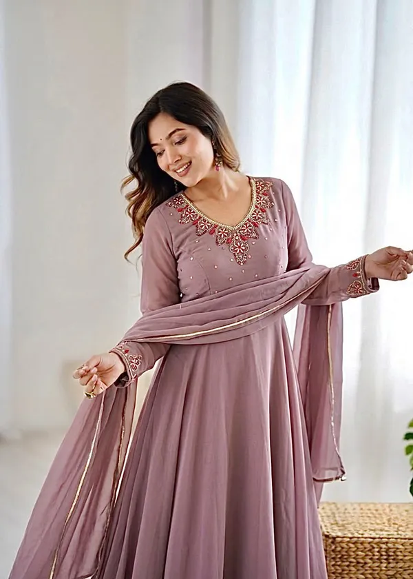 Dusty_Rose_Gown_Pant_Dupatta_Set_For_Women