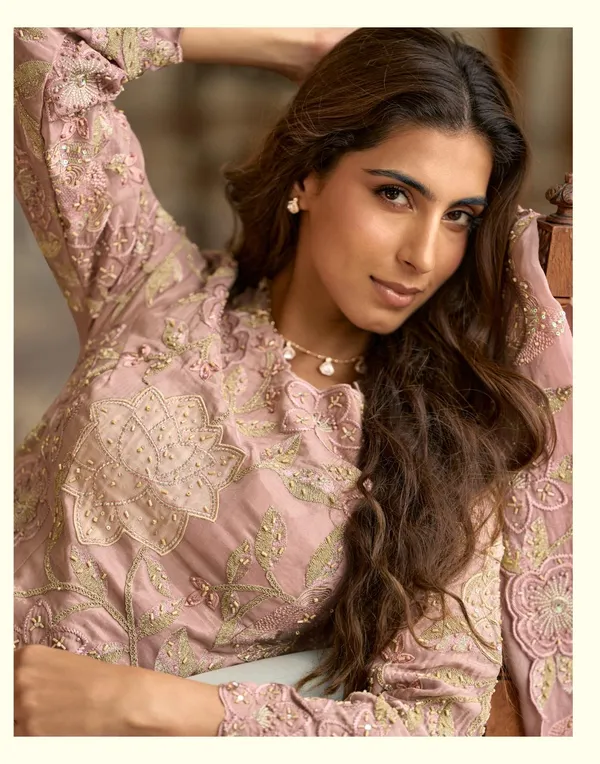 Peach_Luxury_Ketiki_Simar_Silk_3_Piece_Suit_Set_For_Women