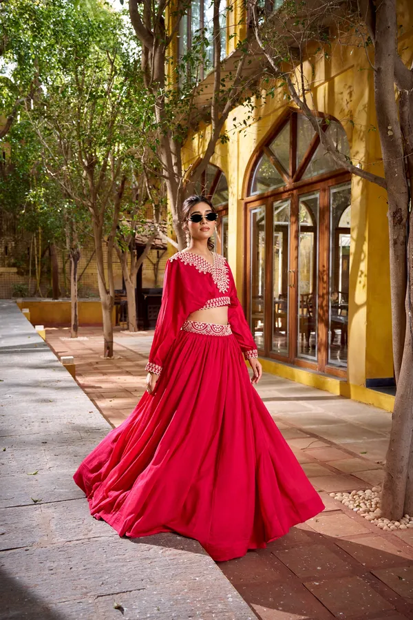Vichitra_Silk_Co-Ord_Set_Lehenga_For_Women