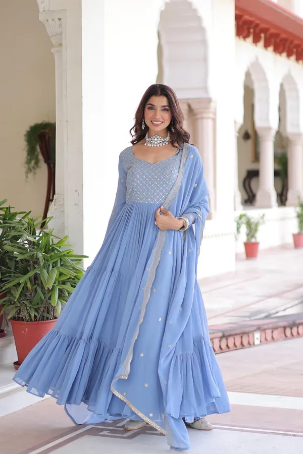 Blue_Designer_Gown_Dupatta_Set_For_Women