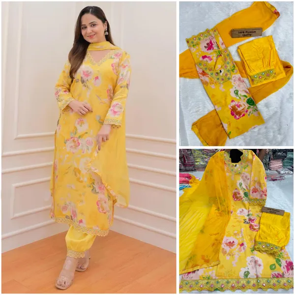 Yellow_Elegant_Festive_Kurta_Set_With_Dupatta_For_Women