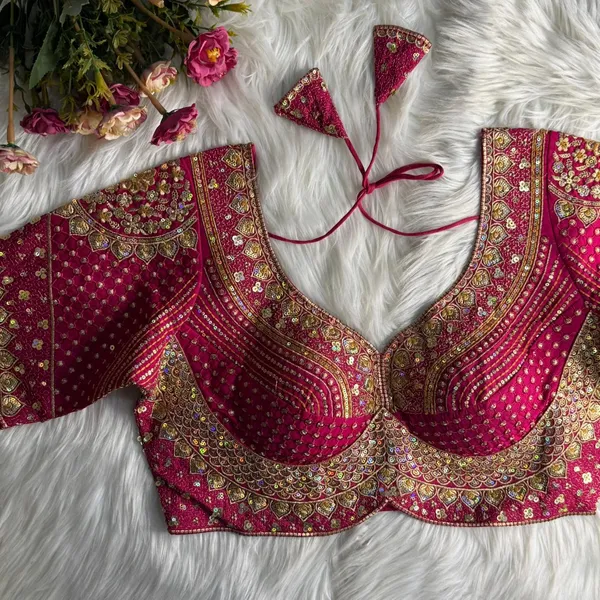 Dark_Pink_Stylish_Bridal_Blouse_For_Women