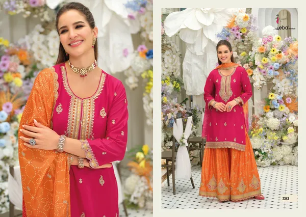 Pink_And_Orange_Designer_Chinon_Palazzo_Set_For_Women