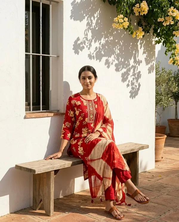 Red_Elegant_Kurta_Set_With_Dupatta_For_Women