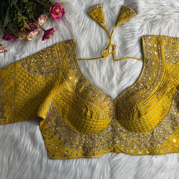 Yellow_Ethnic_Bridal_Blouse_For_Women