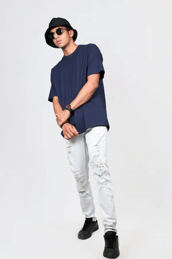 Blue_Premium_Cotton_Oversized_T-Shirt_For_Men