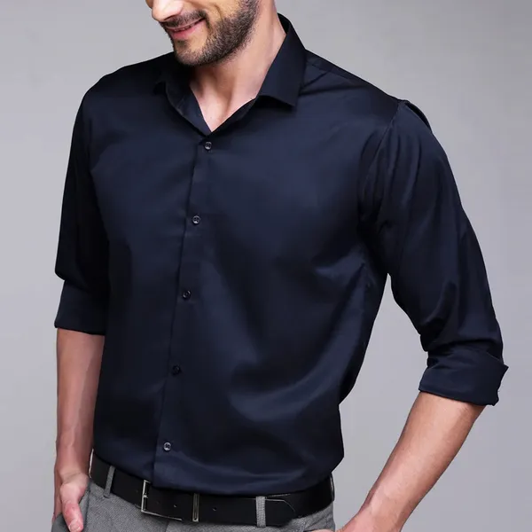 Black_Premium_Satin_Cotton_Formal_Shirt_For_Men