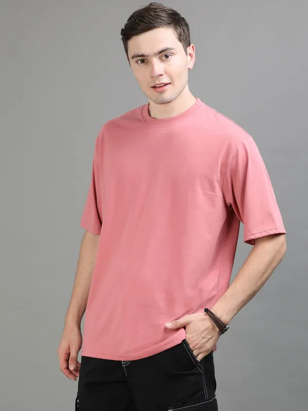 Pink_Premium_Cotton_Oversized_T-Shirt_For_Men
