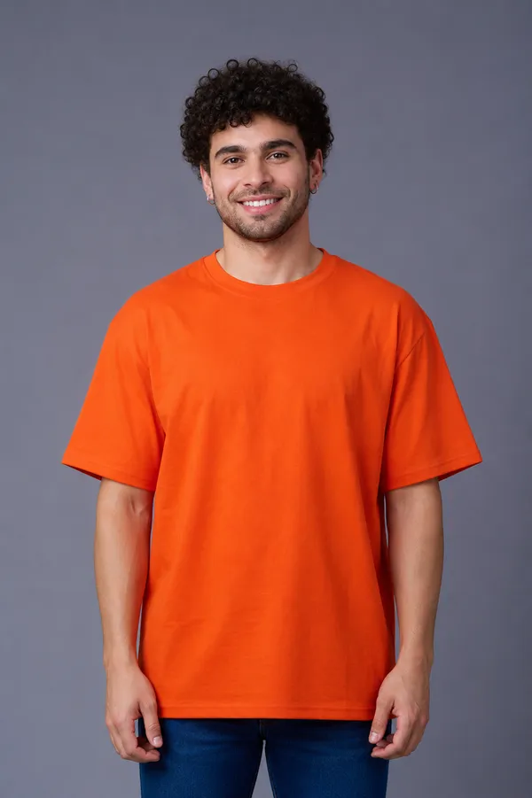 Orange_Premium_Cotton_Graphic_T-Shirt_For_Men