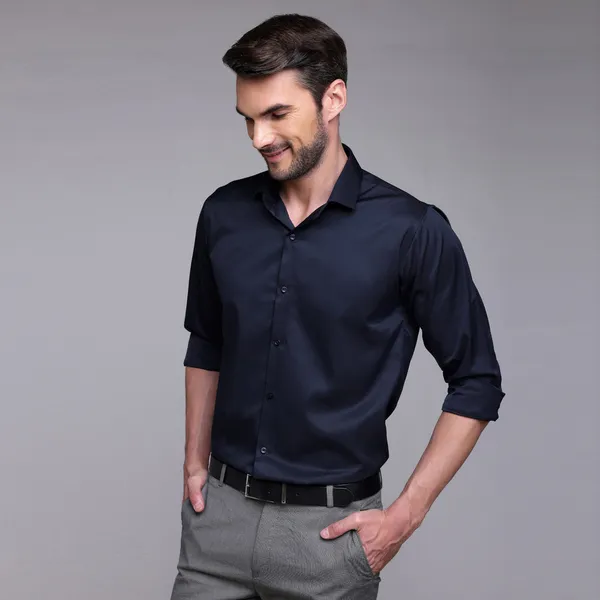 Black_Premium_Satin_Cotton_Formal_Shirt_For_Men