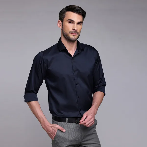 Black_Premium_Satin_Cotton_Formal_Shirt_For_Men