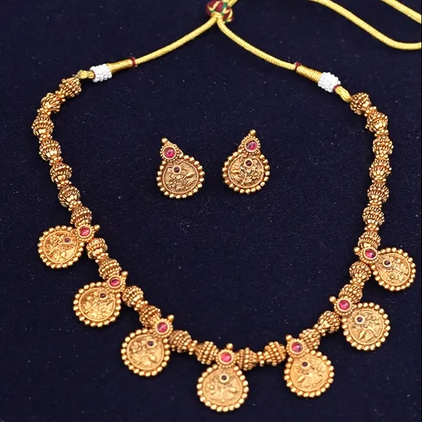 Gold_Premium_Copper_7_Coin_Necklace_For_Women