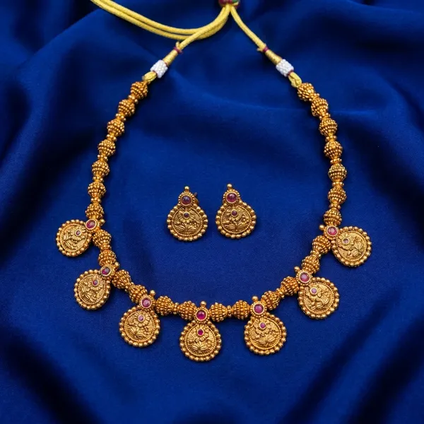 Gold_Premium_Copper_7_Coin_Necklace_For_Women