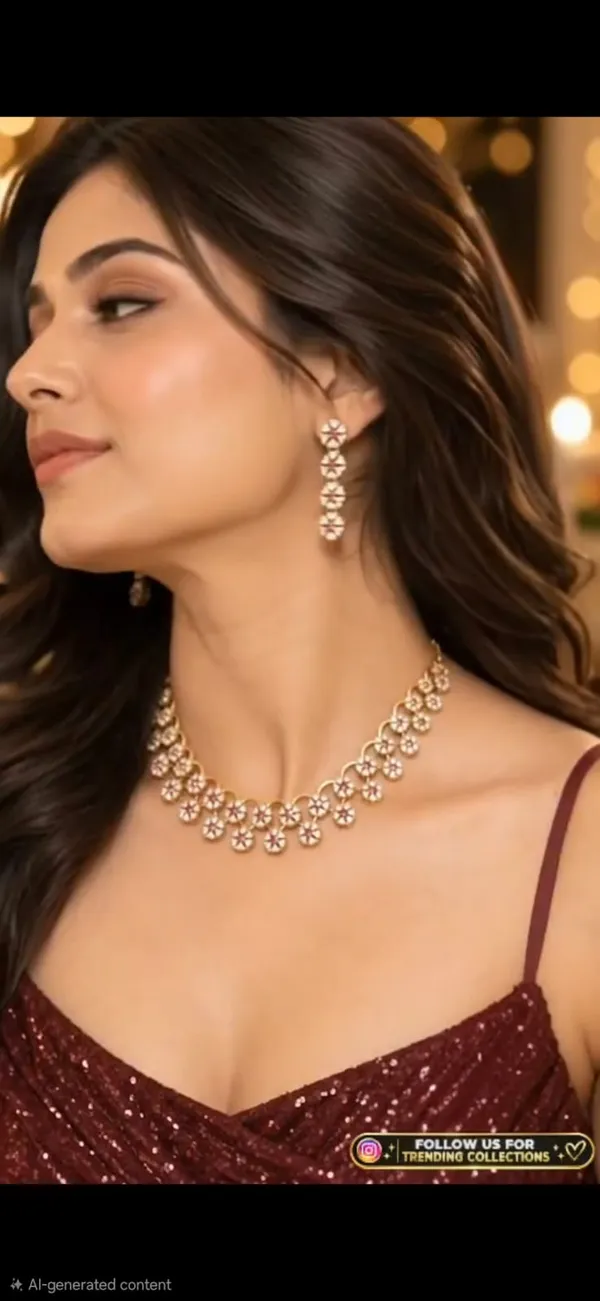 Glamourous_White_Stone_Floral_Necklace