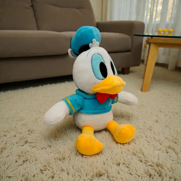 Multicolor_Bunny_Plush_Toy_With_Bow_Dress_And_Donald_Duck_Plush_Toy_For_Kids