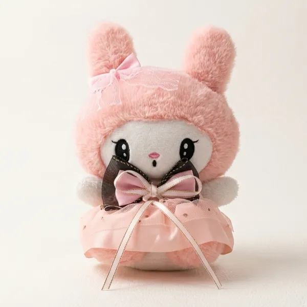 Pink_And_White_Bunny_Plush_Toy_With_Bow_Dress_For_Kids
