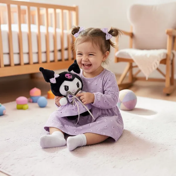 Black_And_Purple_Kuromi_Plush_Toy_With_Dress_And_Bows_For_Kids