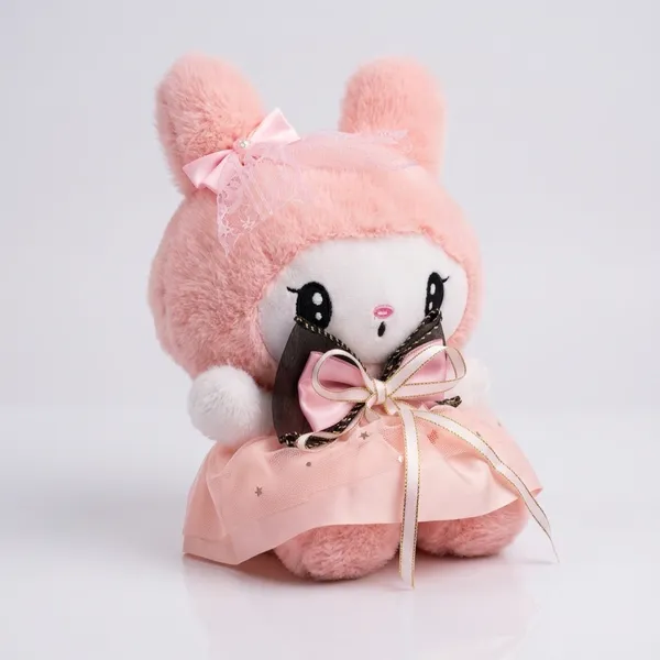 Multicolor_Bunny_Plush_Toy_With_Bow_Dress_And_Donald_Duck_Plush_Toy_For_Kids