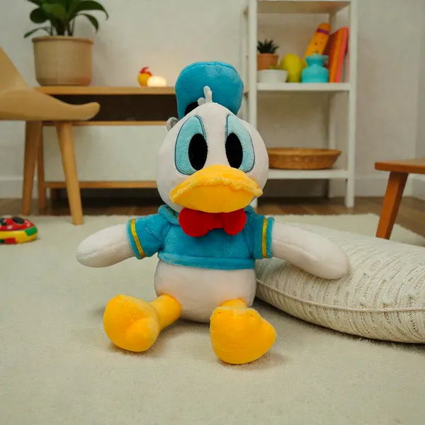 Multicolor_Bunny_Plush_Toy_With_Bow_Dress_And_Donald_Duck_Plush_Toy_For_Kids