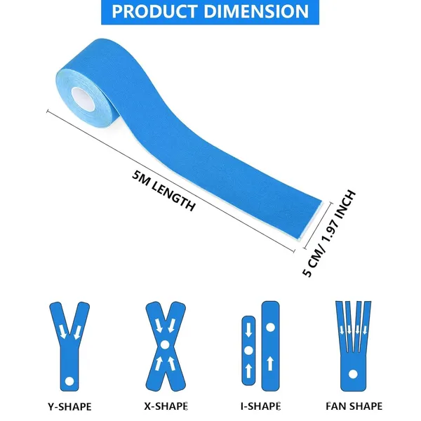 Kinesiology_Tape_For_Sport_Therapy_Athletic_Muscle_Joint_Support_Water_Resistant_Elastic_Recovery_Tape_For_Physical_Therapy_Pain_Relief_Workout_Injury_Support_Sports_Tape_Color_As_Per_Availability