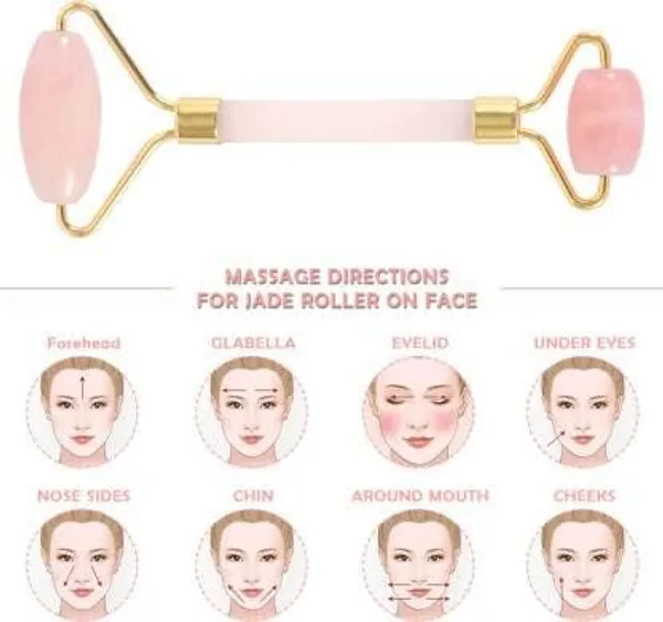 Rose_Quartz_Face_Roller_And_Gua_Sha_Set_Facial_Roller_For_Face_Neck_Eyes_Natural_Jade_Face_Massager_Tool_Skin_Care_Beauty_Roller_For_Puffiness_Relief_Lymphatic_Drainage_Tension_Relaxation_Pink