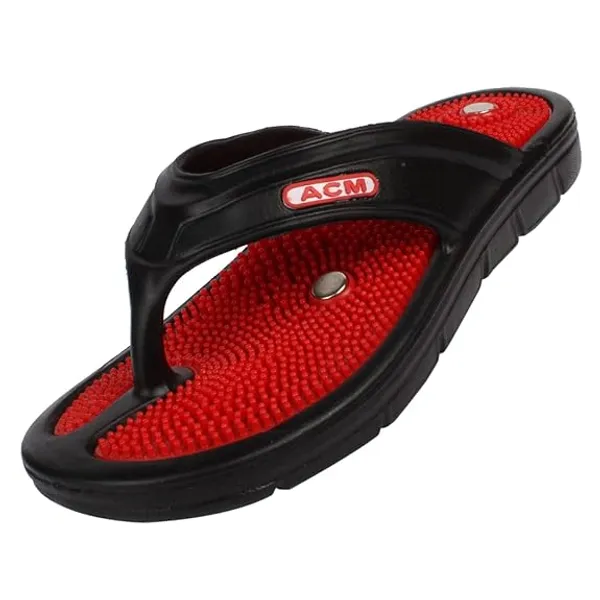 Acupressure_And_Magnetic_Slippers_For_Full_Body_Blood_Circulation_&_Foot_Massager_For_Men_&_Women_-_Red_&_Black