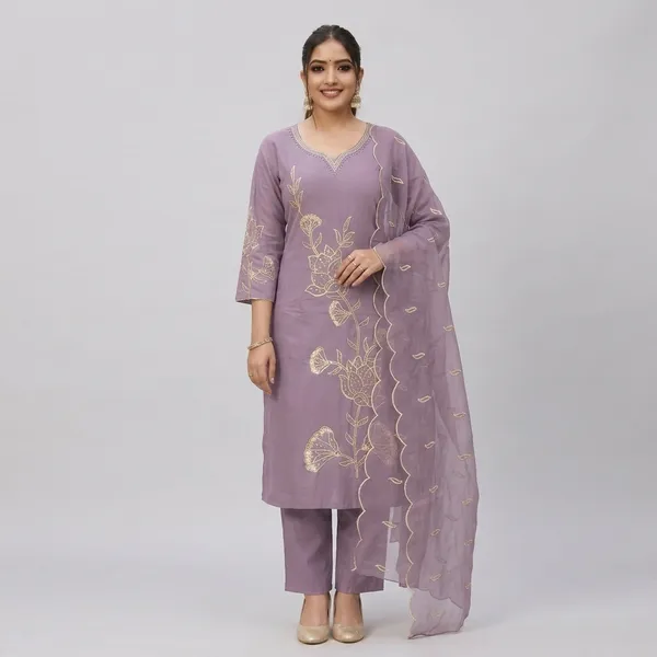 Lavender_Silk_Kurta_Set_For_Women