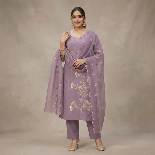 Lavender_Silk_Kurta_Set_For_Women