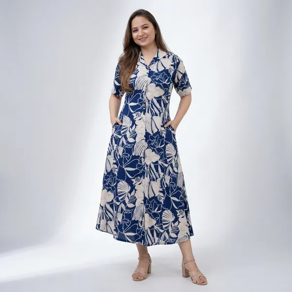 Navy_Blue_Rayon_Cotton_Maxi_Dress_For_Women