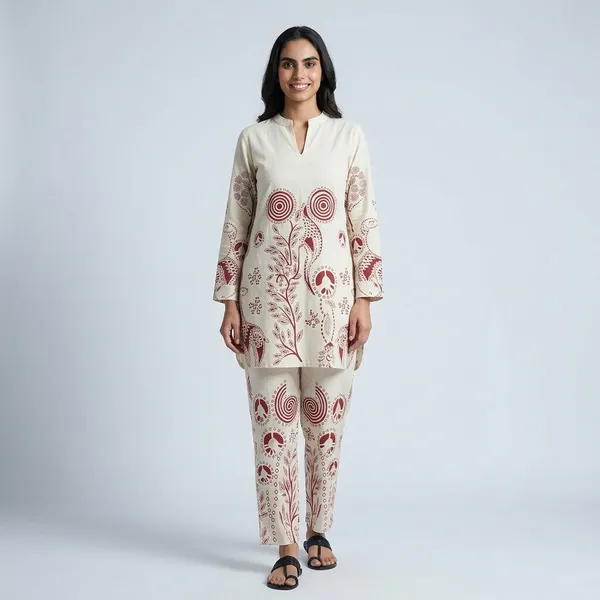 Cream_Cotton_Flex_Co-Ord_Set_For_Women