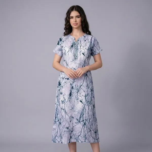 Sky_blue_Rayon_Cotton_Nighty_For_Women