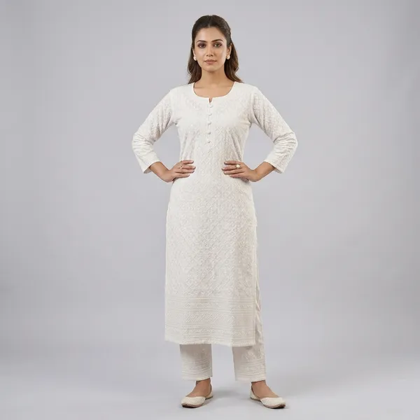 White_Cotton_Kurta_For_Women