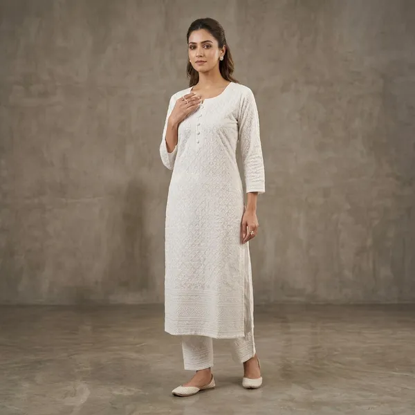 White_Cotton_Kurta_For_Women