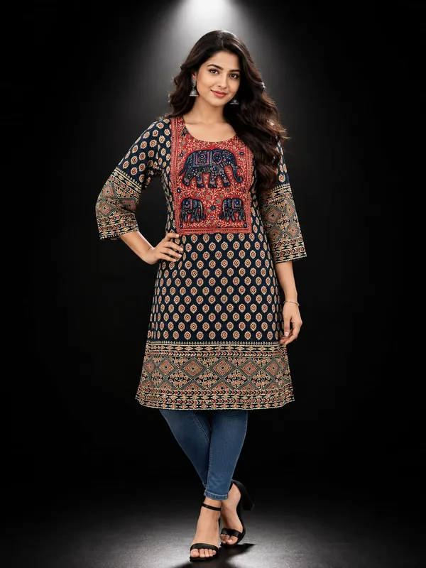 Black_Ajrakh_long_kurti_