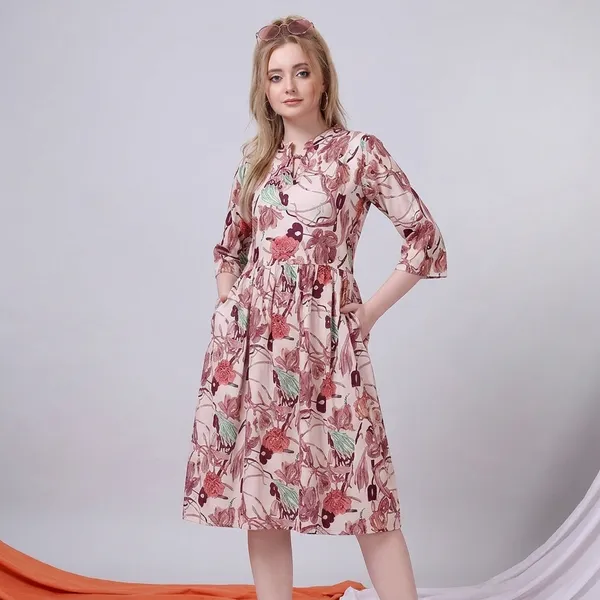 Multicolor_Chanderi_Midi_Dress_For_Women