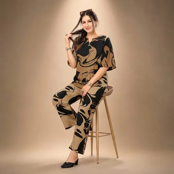 Beige_And_Black_Suede_Co-Ord_Set_For_Women