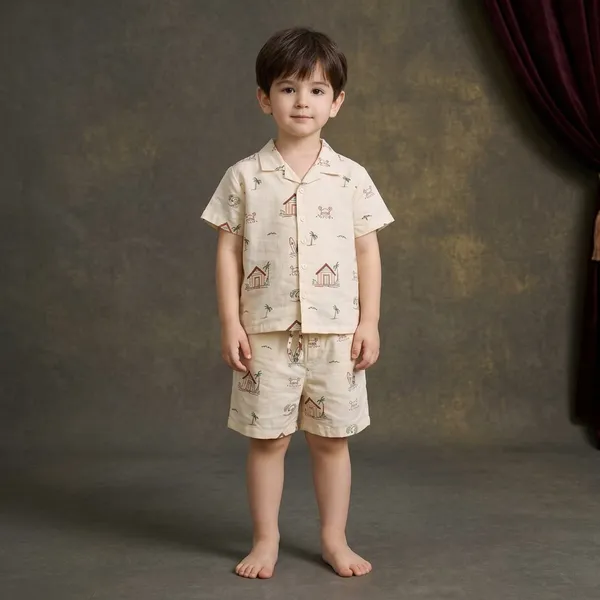 Beige_And_Sky_Blue_Cotton_Sleepwear_Set_For_Boys