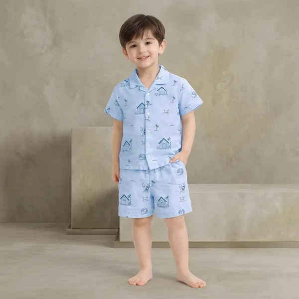 Beige_And_Sky_Blue_Cotton_Sleepwear_Set_For_Boys