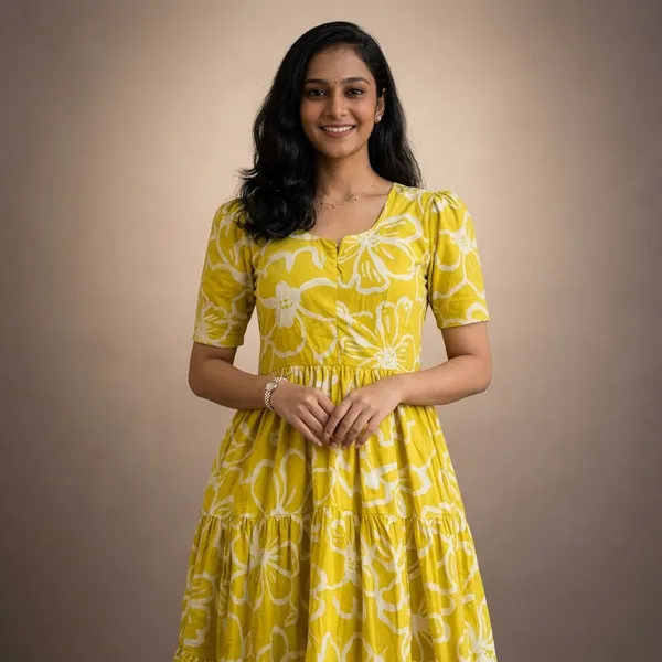 Yellow_Rayon_Cotton_Midi_Dress_For_Women