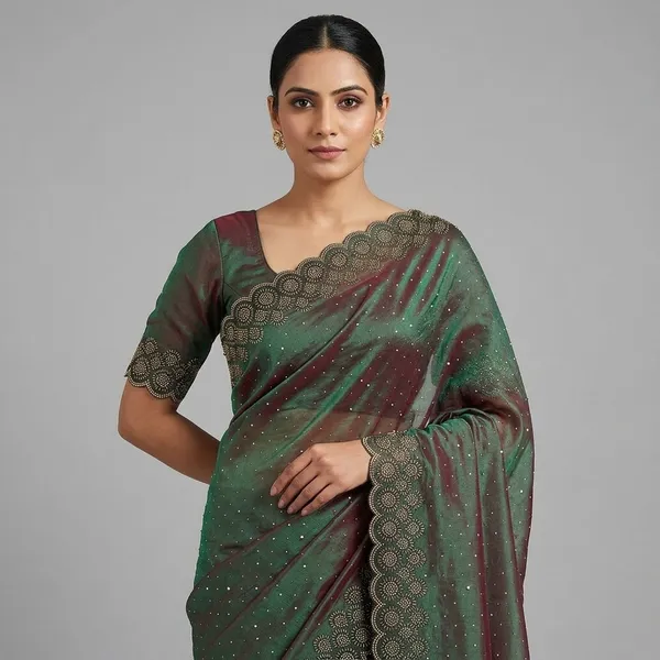 Green_Jimmy_Choo_Saree_For_Women
