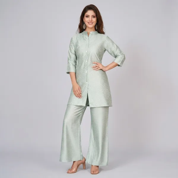 Green_Cotton_Silk_Kurta_Palazzo_Set_For_Women