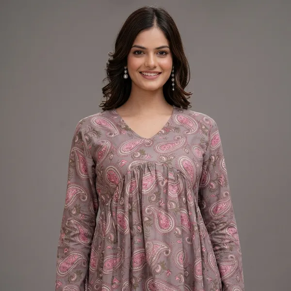 Mauve_Cotton_Short_Kurti_For_Women