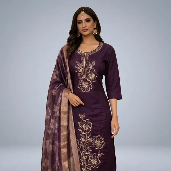 Purple_Silk_Kurta_Set_For_Women