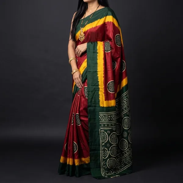 Maroon_Green_Silk_Saree_For_Women