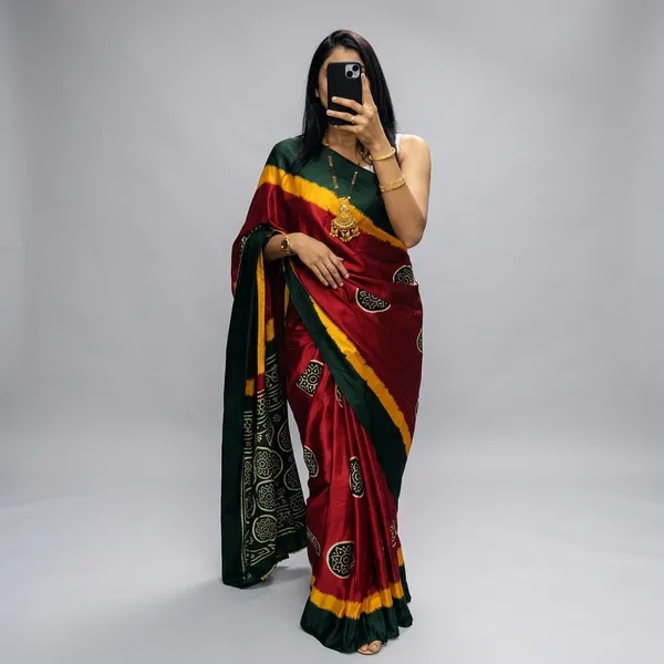 Maroon_Green_Silk_Saree_For_Women